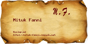 Mituk Fanni névjegykártya